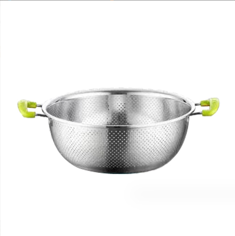 加厚不锈钢盆密孔洗米筛淘米盆详情2