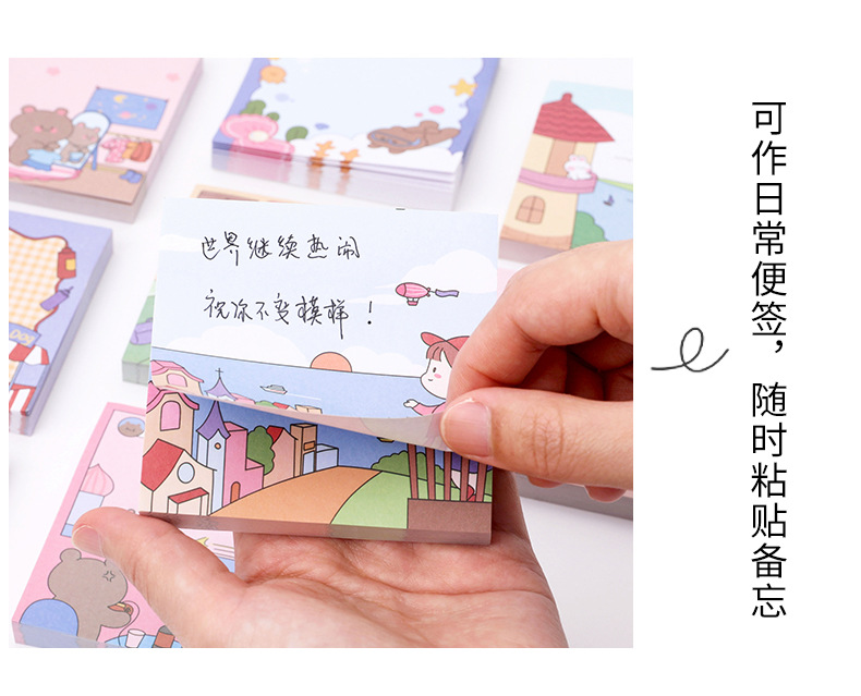 Original cute cartoon bear travel notes sticky notes, student message notes, memo notes, and paper notebooks pic 7