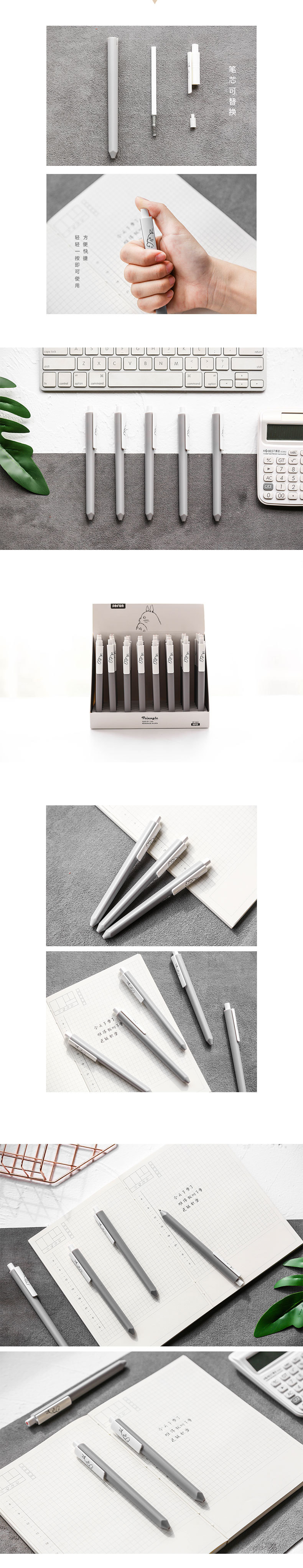 ZF1931 heart-shaped simple black gel pen, student writing, exam, office gel pen, press gel pen wholesale pic 2