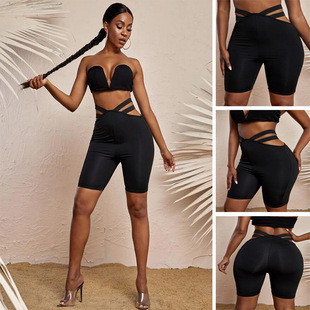 20wish亚马逊秋季新款5色修身大喇叭瑜伽裤 OL通勤显瘦弹力阔腿裤详情5