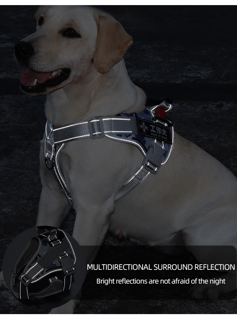 Pet chest and back strap explosion-proof camouflage print dog leash chest and back breathable and comfortable dog commuting pet chest and back pic 10