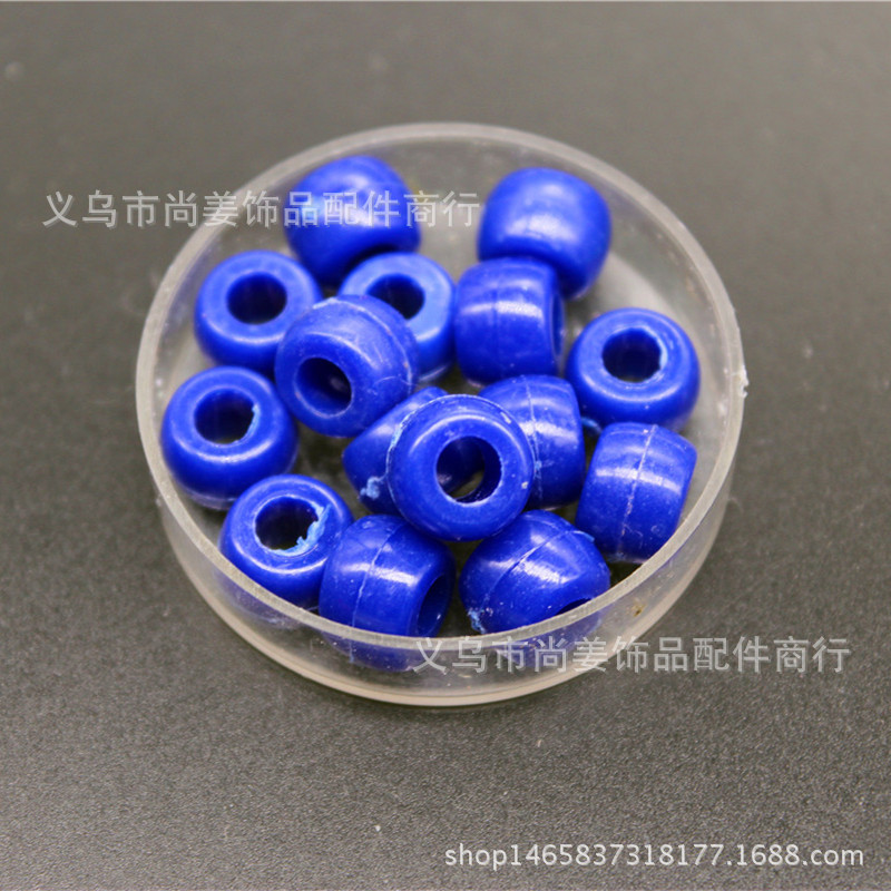厂家直销6*9mm塑料大孔珠 6*8mm可定制混色混批桶珠 亚克力珠详情9
