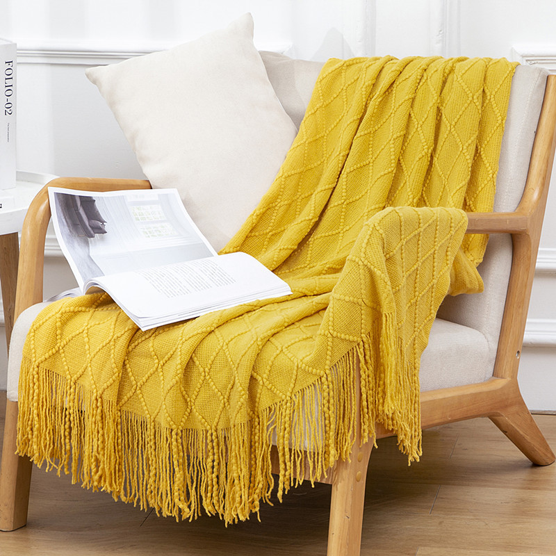 Blanket, sofa blanket, office leisure nap, air-conditioned nap blanket, bed end blanket, knitted blanket, small woolen blanket pic 16