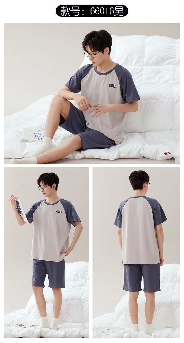 男士睡衣男款夏季纯棉短袖短裤2025年新款套装男生家居服韩式夏款详情27