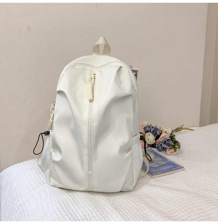 双肩包流行质感书包女初高中生学生旅行大容量背包纯色简约休闲包详情26