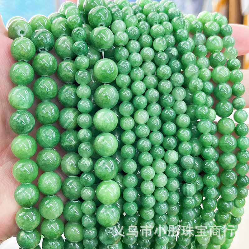 厂家直销天然石海蓝宝色玉髓圆珠散珠手串项链diy饰品配件半成品详情3