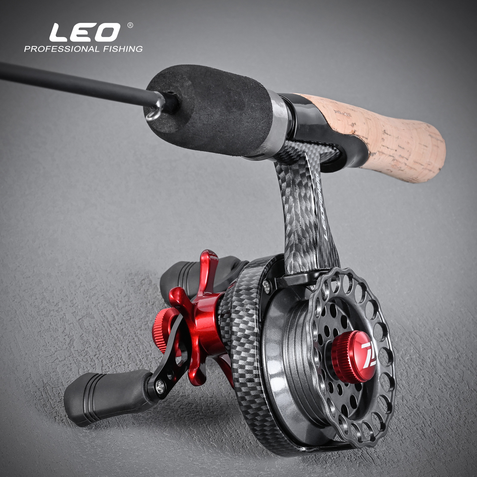 Carbon texture front wheel ice fishing, angling, fishing wheel, fish wheel pic 1