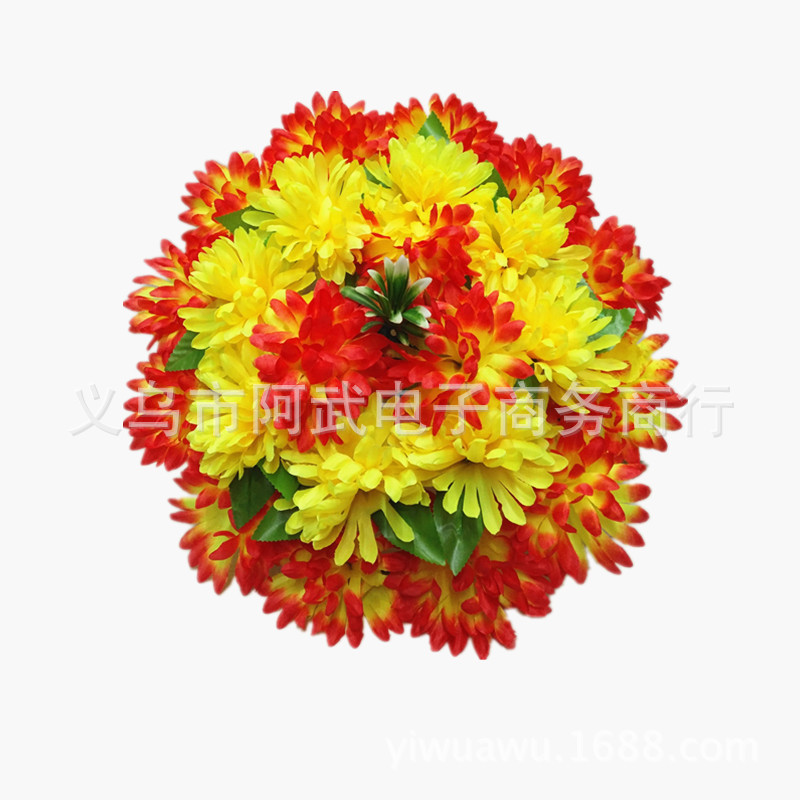 Wholesale of round potted flowers, scene simulation green plants, decorative flower art and ornaments for visiting graves and paying respects during the Qingming Festival pic 6