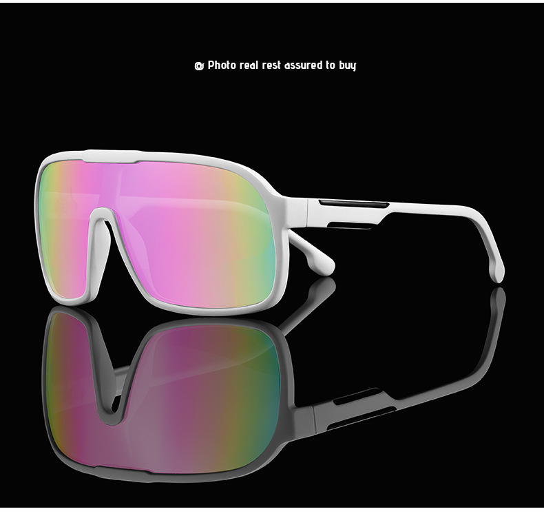 New one-piece large-frame outdoor sports sunglasses, cross-border polarized and colorful cycling sunglasses, trendy sunglasses 3086 pic 33