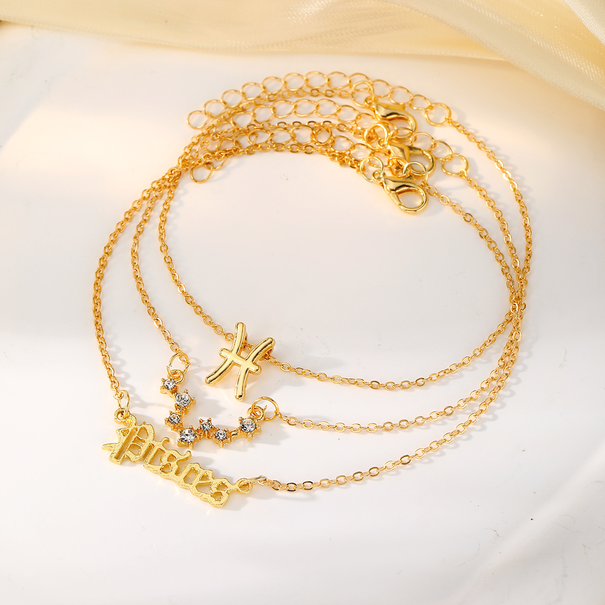 欧美爆款镶钻十二星座脚链套装女亚马逊跨境时尚卡片风高级感饰品详情30