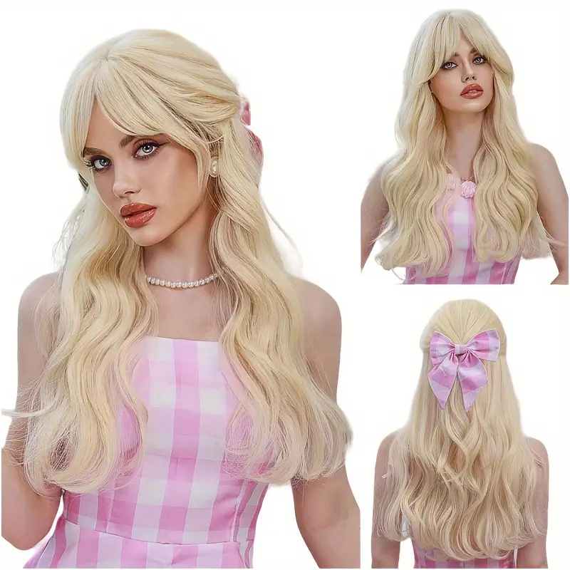 欧美热销芭比金假发长卷发中分高品质化纤假发Cosplay Barbie现货详情5
