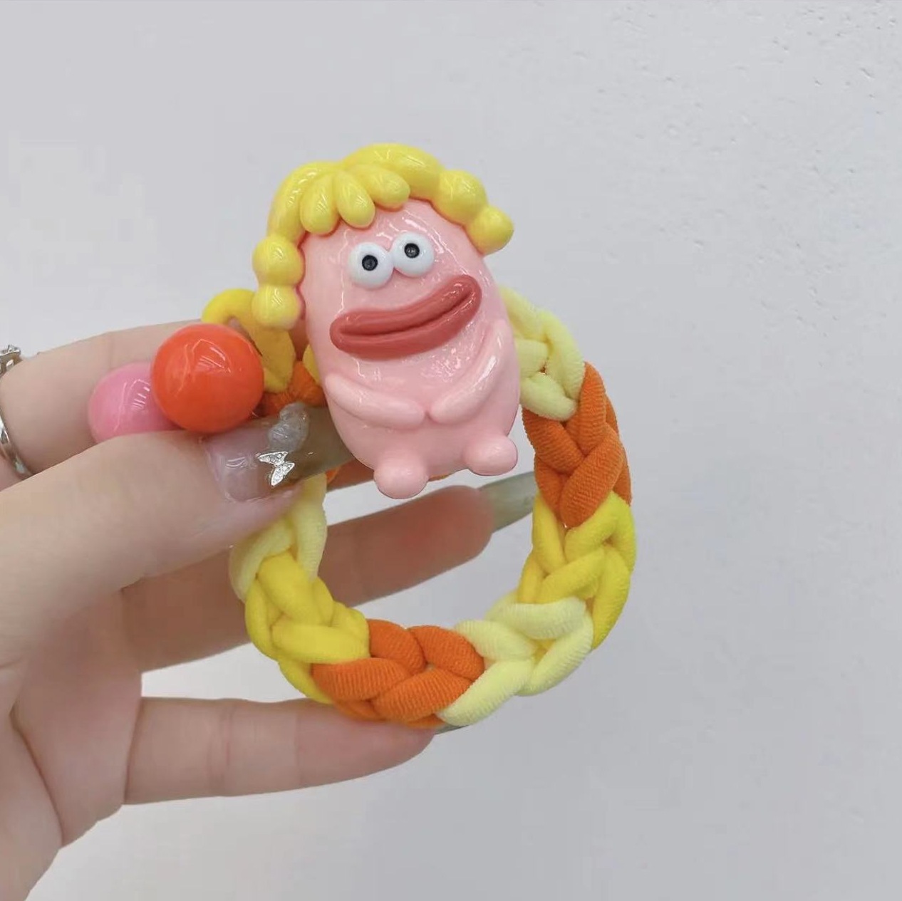 超可爱香肠嘴发圈儿童少女发绳女2023新款高弹力耐用不伤发橡皮筋详情15