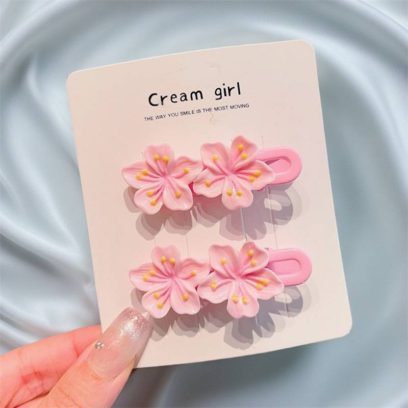 Fashionable cherry blossom set hair clips, girlish style hair clips, bangs clips, hair accessories, sweet hair bands, best-selling headwear and hair ties pic 8