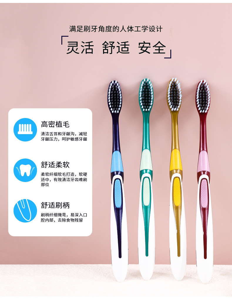 Wholesale of 789 high-quality adult soft-bristled toothbrushes in full English packaging, specially designed for export pic 24