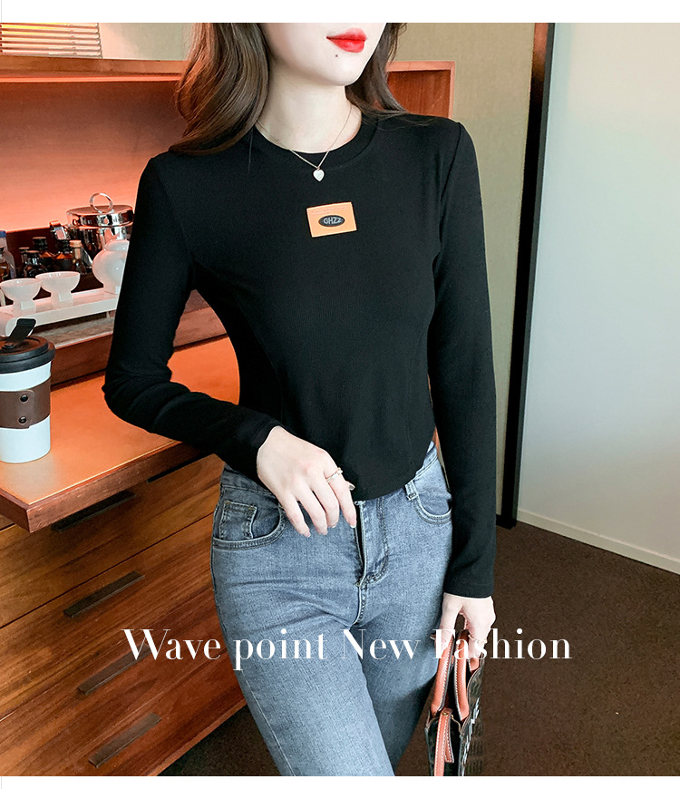 打底衫女内搭秋季2022年新款修身显瘦短款上衣洋气长袖打底小衫潮详情38