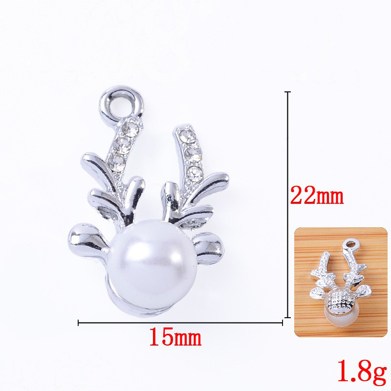 Wholesale of UV color-preserving diy handcrafted jewelry, alloy material gourds, single Korean style pendants with diamonds and pearls pic 4