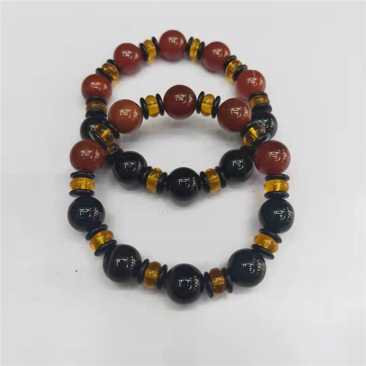 Guangshun Jewelry Wholesale of natural red and black Agate bracelets, DIY red agate couple bracelets and jewelry factory direct sales pic 8