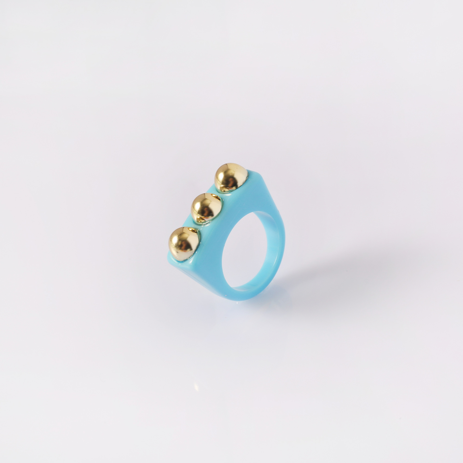 Aliexpress creative cold style ring, European and American fashion summer colorful gold joint ring factory direct sales pic 4