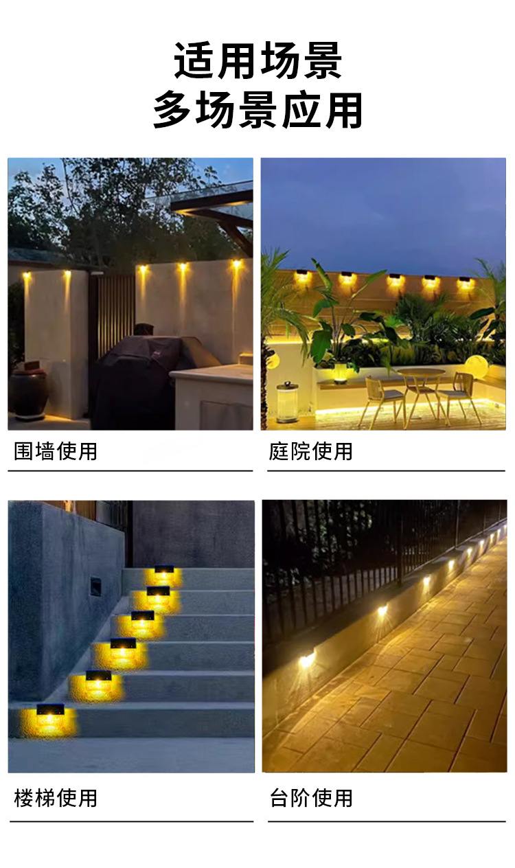 New cross-border staircase light, LED acrylic outdoor garden fence light, waterproof atmosphere solar step light pic 5