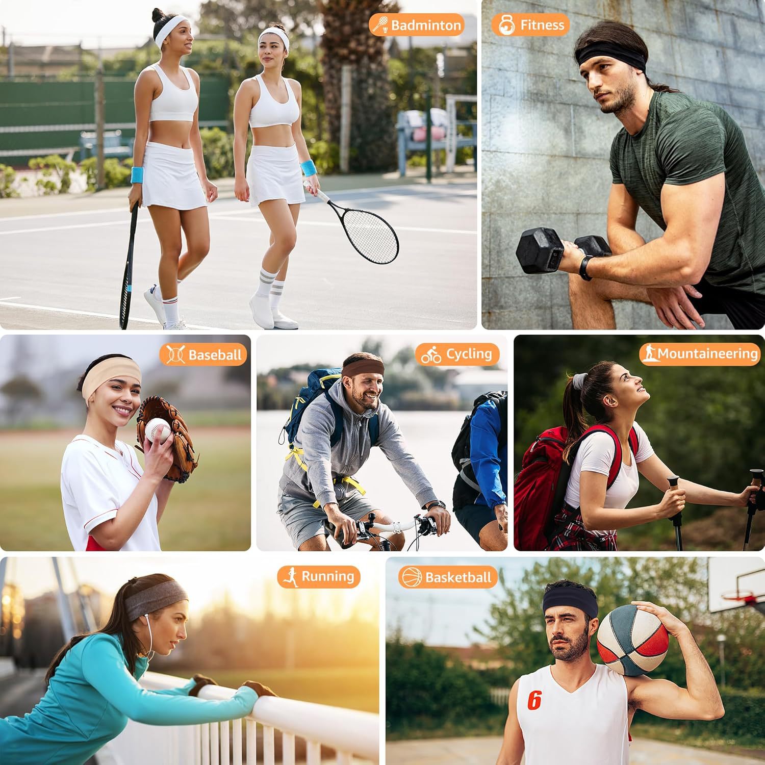 European and American yoga elastic exercise headband, fitness sweat-absorbing hair band, hair tie band, Amazon cross-border anti-slip headscarf and hair band pic 3