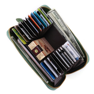 复古真皮女士钱包 韩版时尚手机包头层牛皮rfid长款钱包 purse详情15