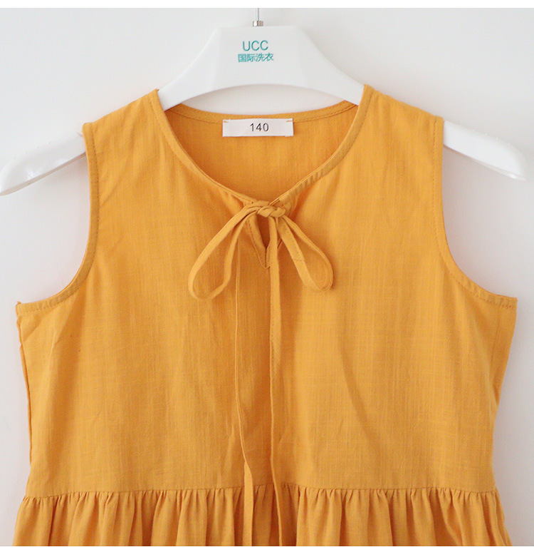 New candy-colored sleeveless vest dress for middle school girls in summer 2024, long beach dress for middle school children pic 24