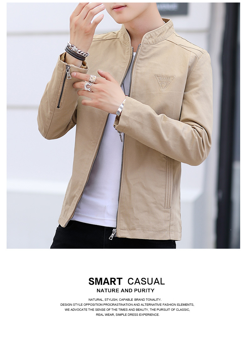 男士夹克外套2024春秋新款韩版水洗夹克休闲修身帅气修身上衣潮牌 pic 8