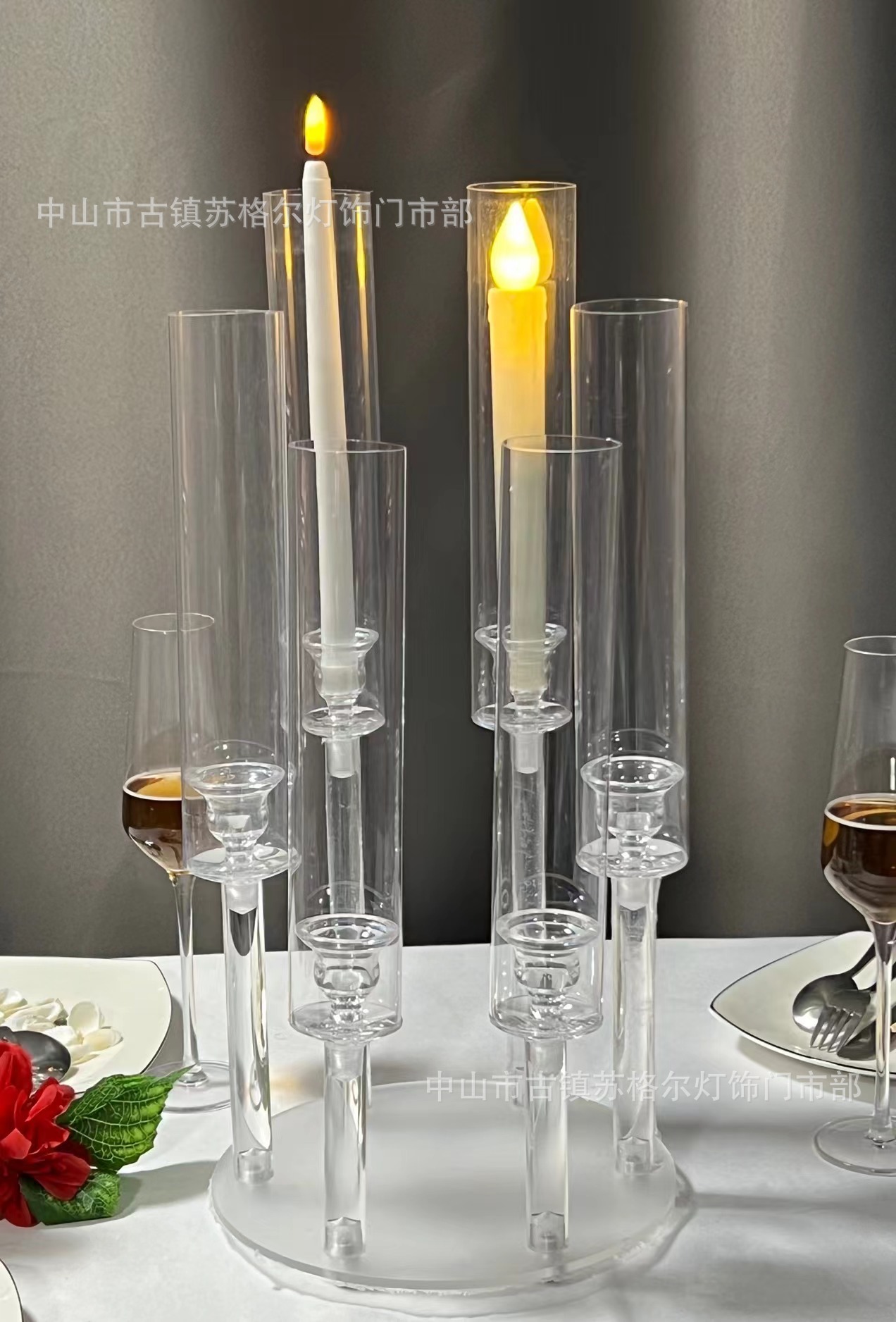 New acrylic 5-head candlesticks for cross-border e-commerce, wedding hotels, Western restaurants, birthday parties, home candlesticks, Xiangyu Crystal pic 7