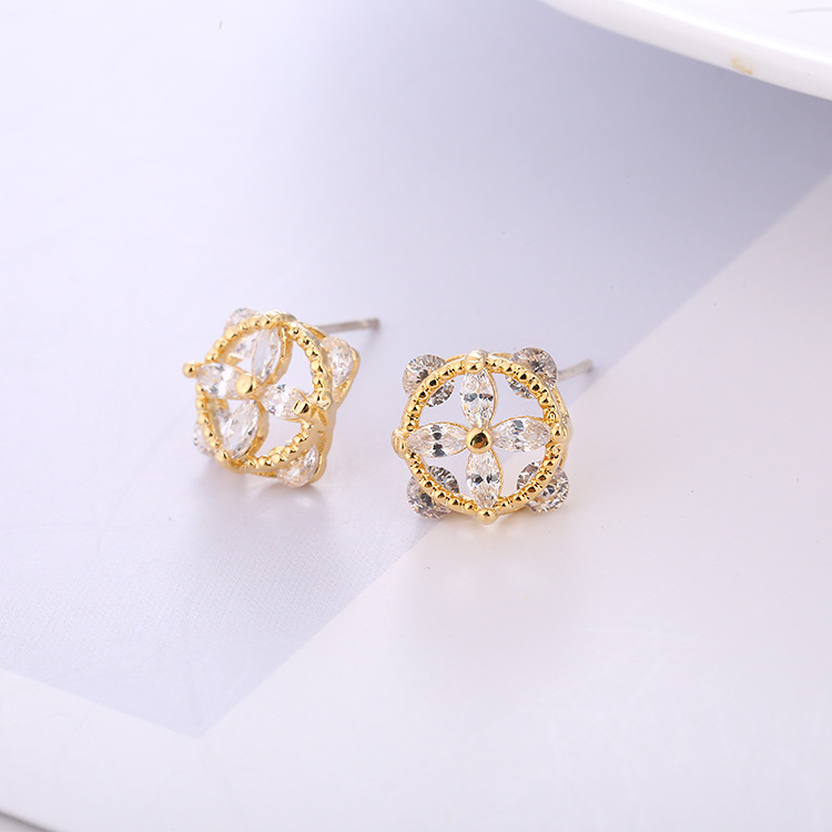 Корейская версия fashion s925 — серебристое кольцо с короткими сережками для ушей у женщины pic 6