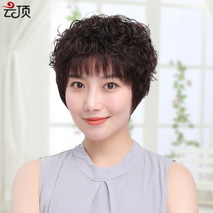 Wig for women with medium to long hair, French Internet celebrity, real hair, hair cover style, collarbone long straight hair, real hair cover factory wholesale pic 10
