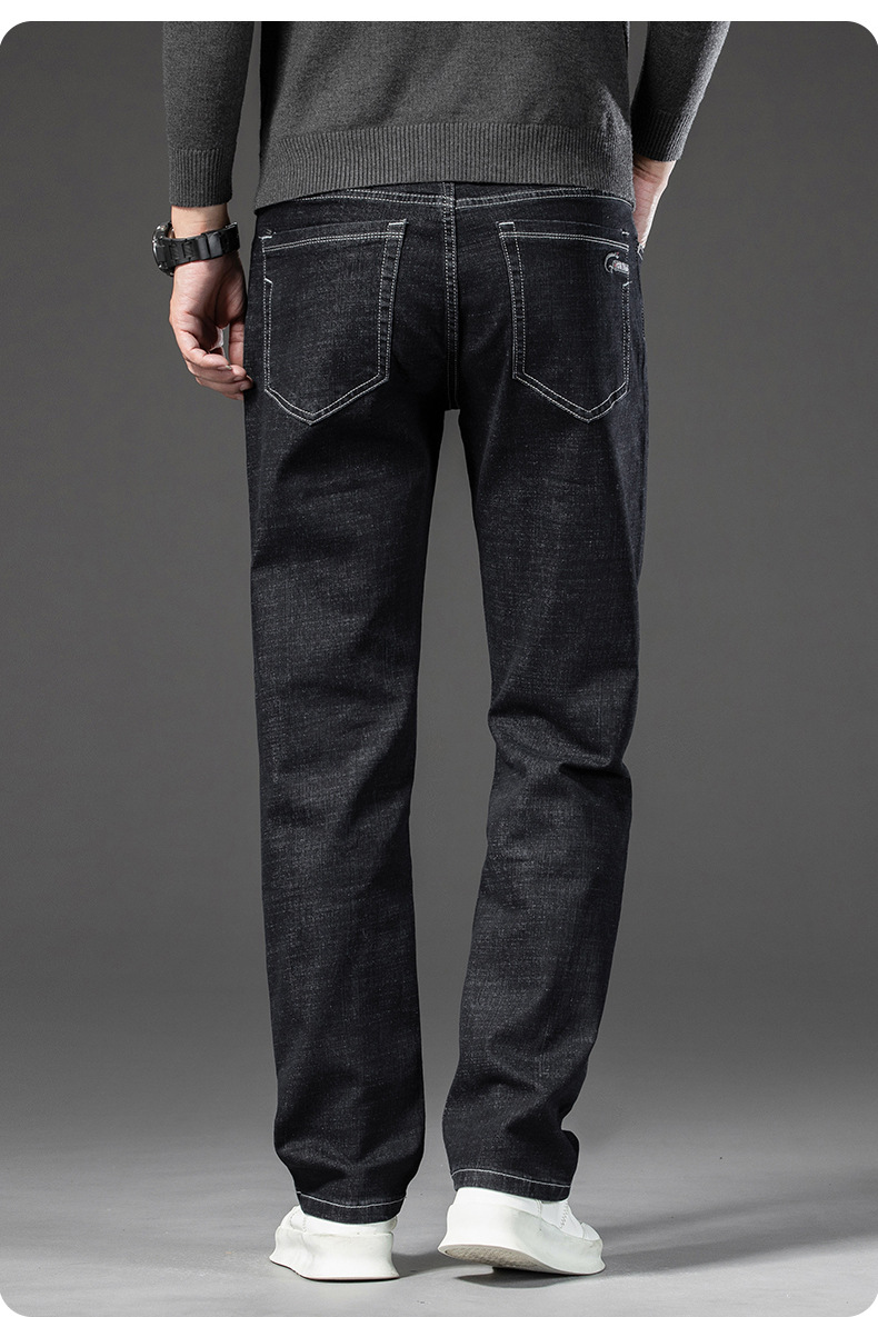 2024秋冬季新款牛仔裤男士宽松直筒休闲百搭四季大码长裤加绒可选详情43