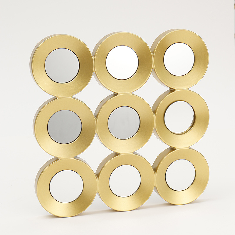 厂家直销三连装饰小圆镜创意家居客厅装饰镜子圆形装饰小镜详情8