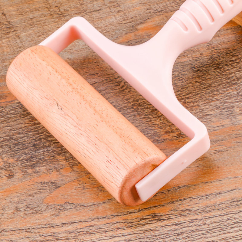 Stainless steel solid wood rolling pin, hole press, plastic mesh drawing knife, mesh cutting knife, multi-functional press pic 6