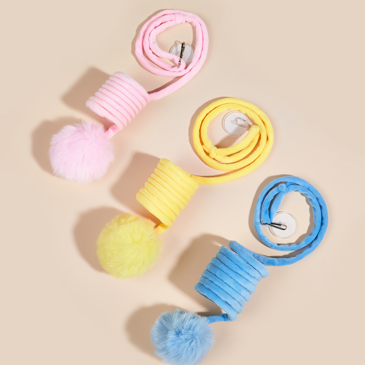 Wholesale of new cross-border pet products, including colorful plush cat spring cat toys, door-hanging suction cups, and cat toys pic 24