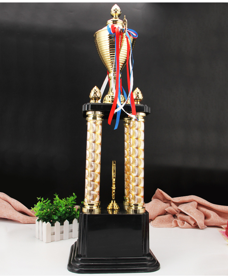 Jinzun Factory large four-column trophy, high-end unit enterprise large trophy, commendation supplies, printed company name pic 7