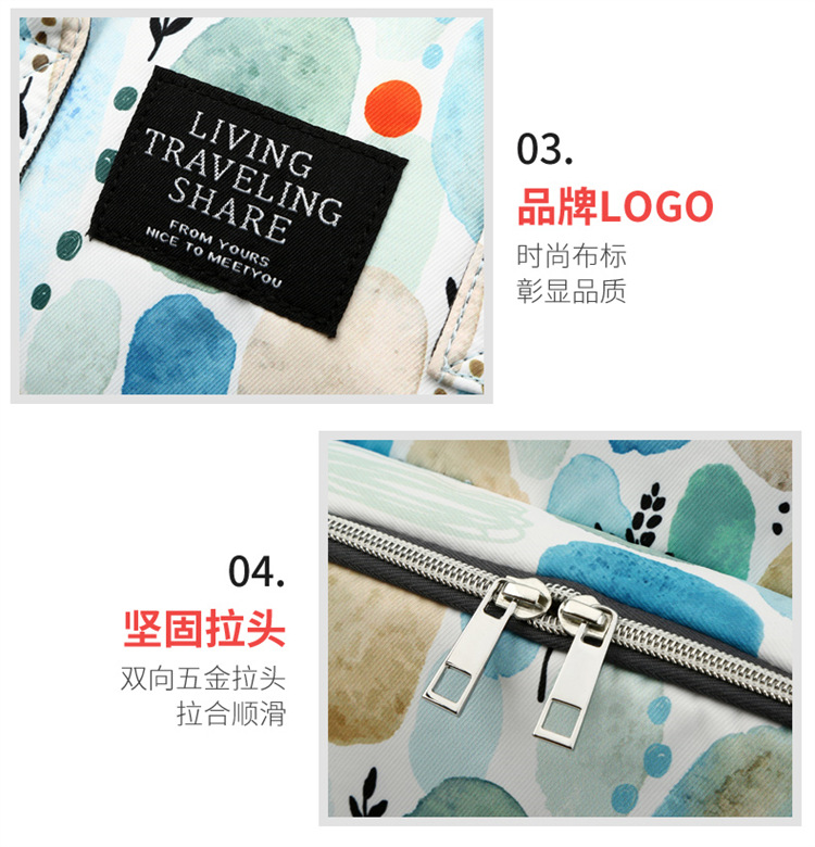 Wholesale of new mom bags, large-capacity waterproof double-shoulder baby bags with baby bottles and diapers, ultra-light mom baby bags pic 26