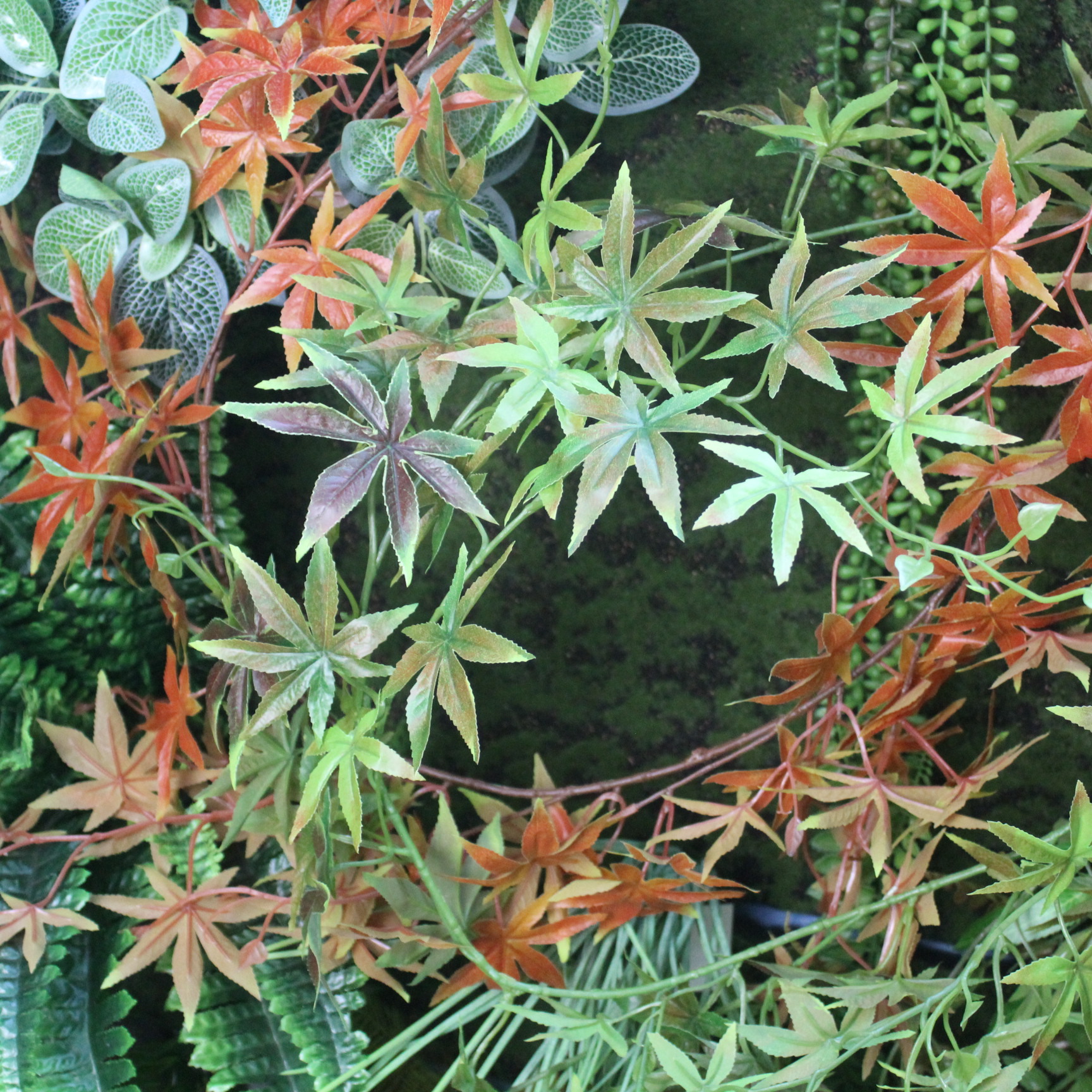 Simulated rubber red maple strips, green maple strips, high-end simulated rubber leaf strips, plastic strips, hand feel, direct sales from the manufacturer of red maple strips pic 11