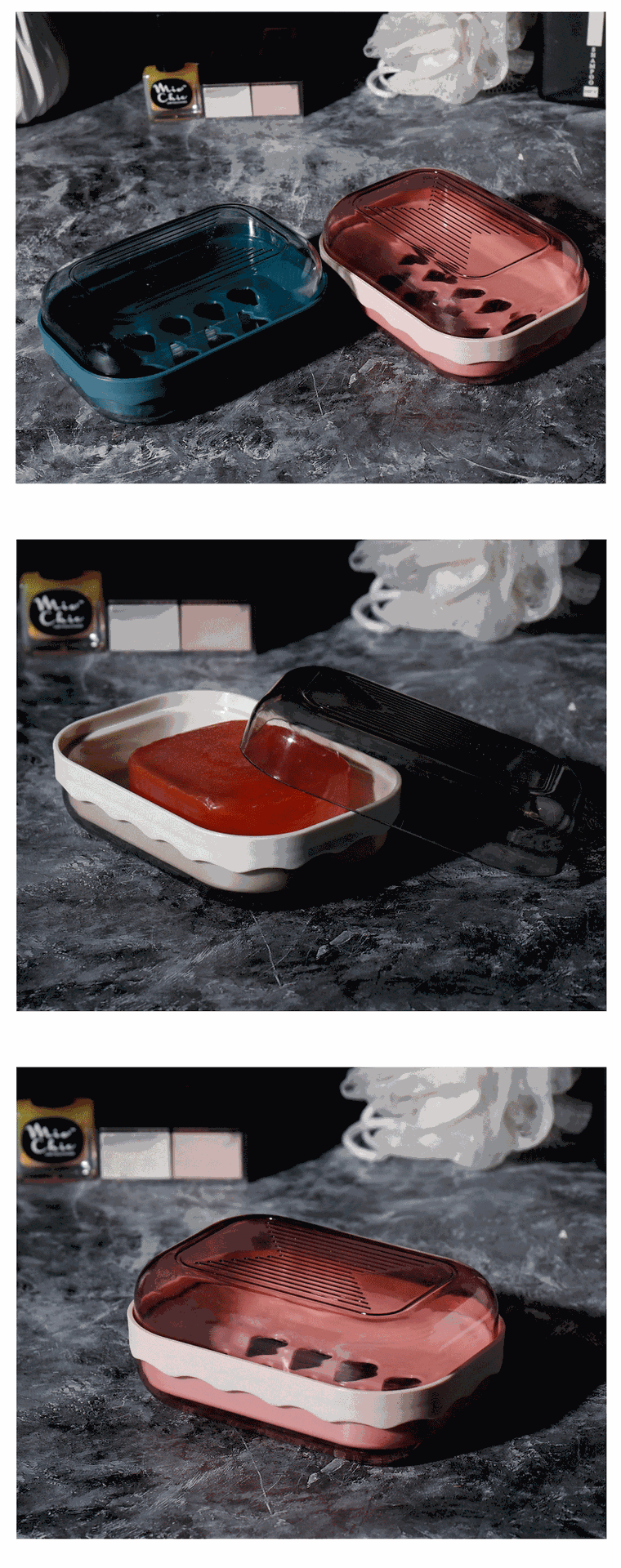 8586肥皂盒家用带盖浴室卫生间双层沥水皂盒创意学生宿舍便携香皂盒子详情6