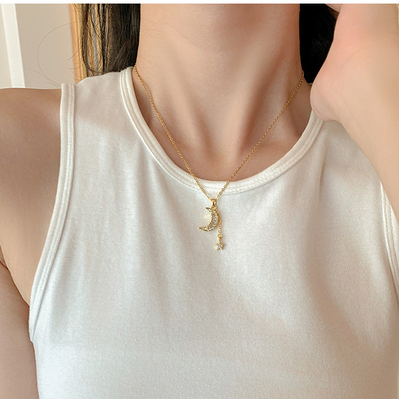 日韩简约流行ins风钛钢项链女小众精致网红锆石锁骨链高级感饰品详情28