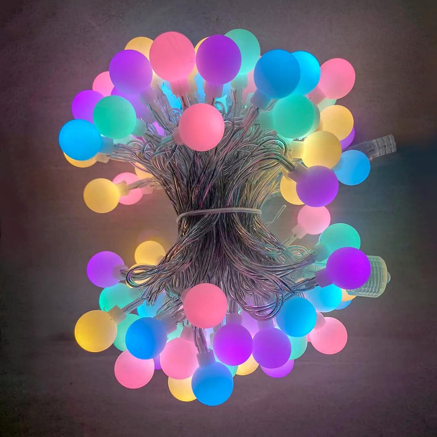 Cordones de luz led bolas de color nubuck luces decorativas de pascua luces de atmósfera de navidad caja de batería luces de color luces intermitentes wholesale pic 6