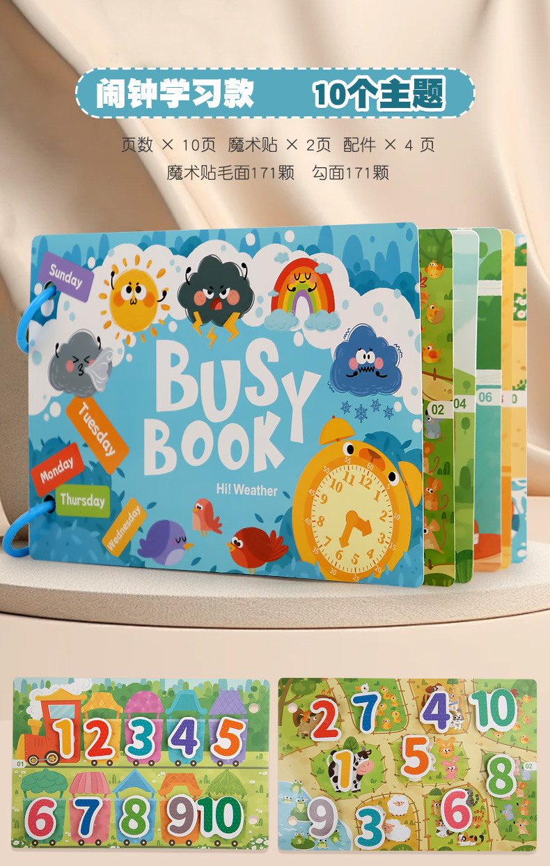 CPCCE跨境busybook儿童小号安静书启蒙早教忙碌书益智玩具粘贴书详情12