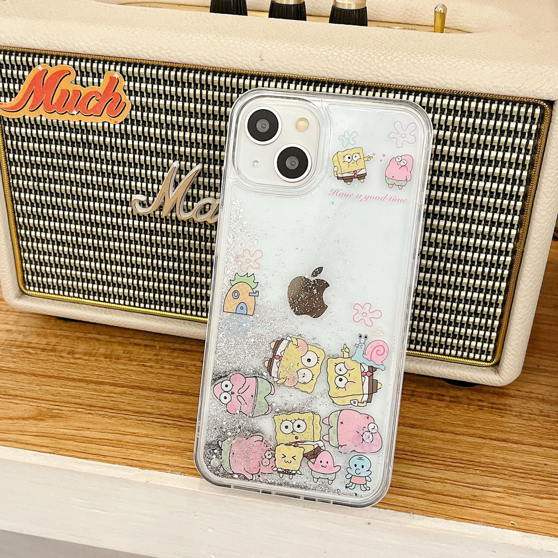 The popular cartoon is cute and fun, suitable for iPhone14pro max and iPhone 15. The phone case is 13/12 transparent with flowing sand pic 5