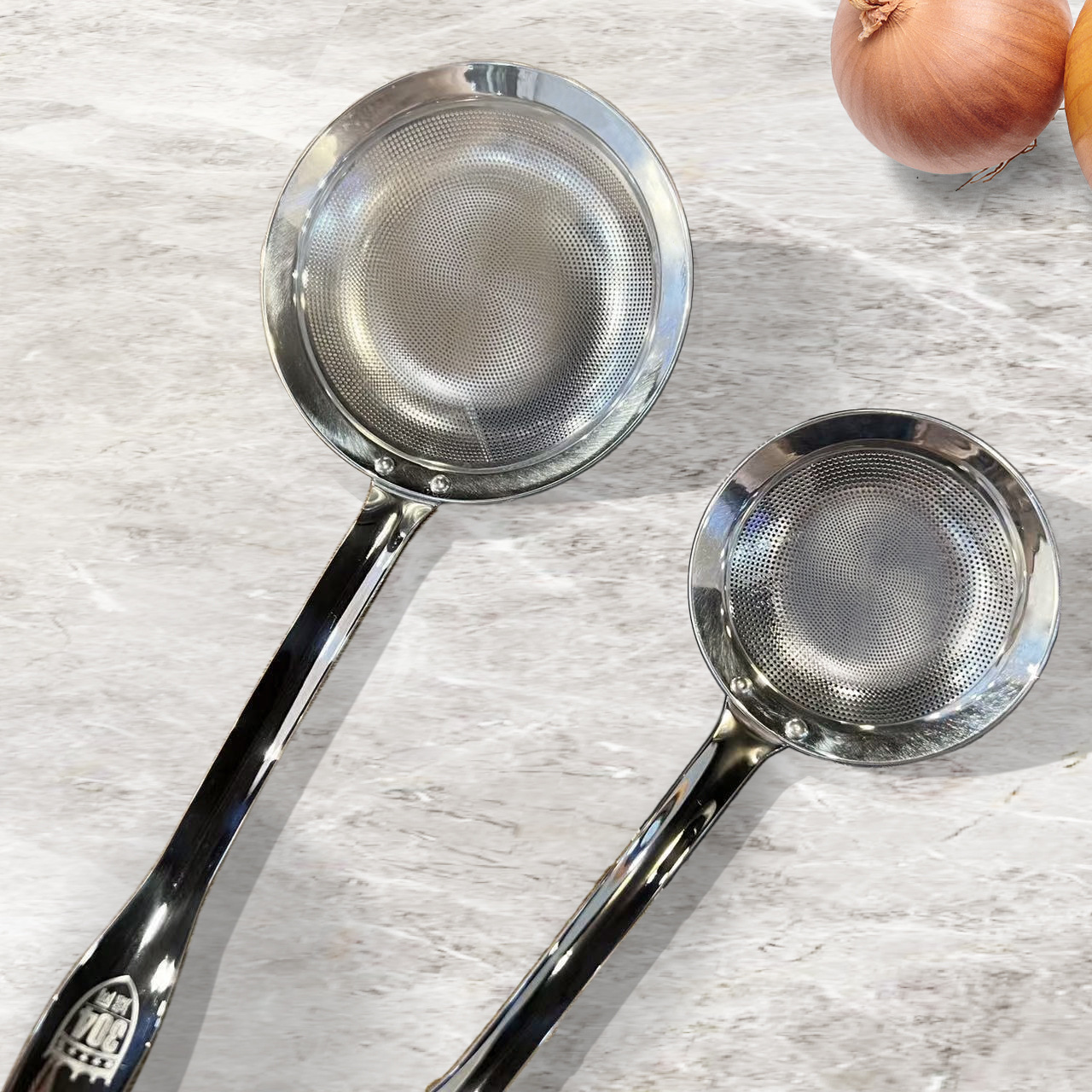 304不锈钢大号漏勺过滤网木柄双耳油炸捞勺家用厨具捞面网漏详情4