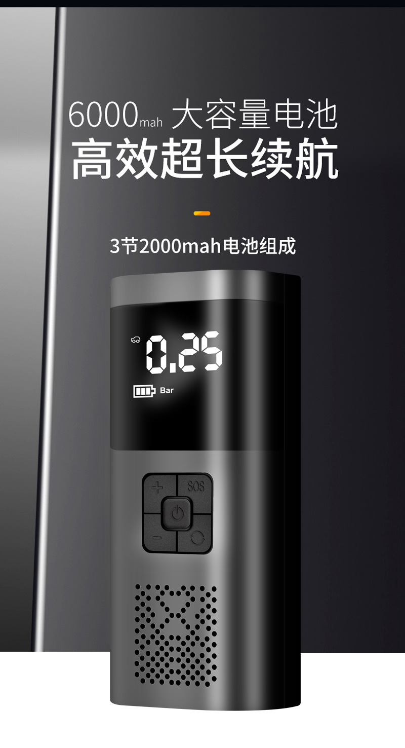 Newmann cross-border new wireless intelligent car air pump, portable car tire air pump, electric air pump, vacuum cleaner, car air pump pic 7