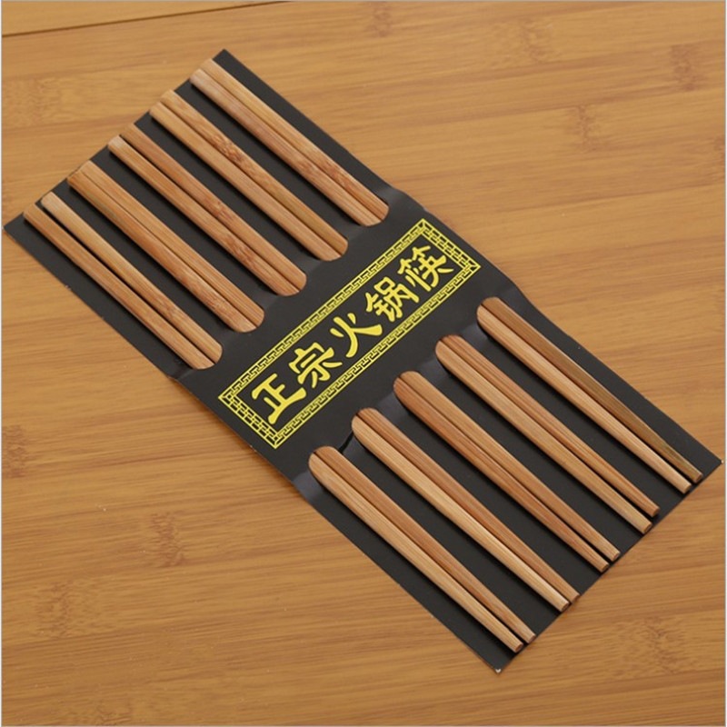 Yiwu two-yuan store 10-pair set of authentic hot pot chopsticks, 24cm bamboo chopsticks, opp bag bamboo and wood chopsticks pic 1