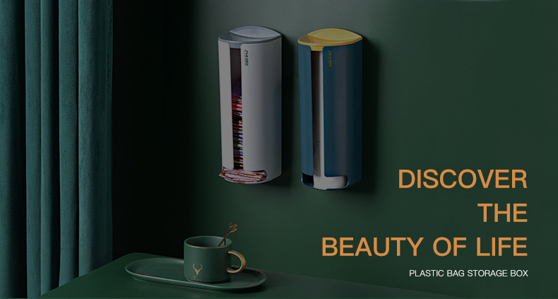 Creative household wall-mounted garbage bag storage and organization box, non-perforated thickened plastic bag collector manufacturer wholesale pic 13