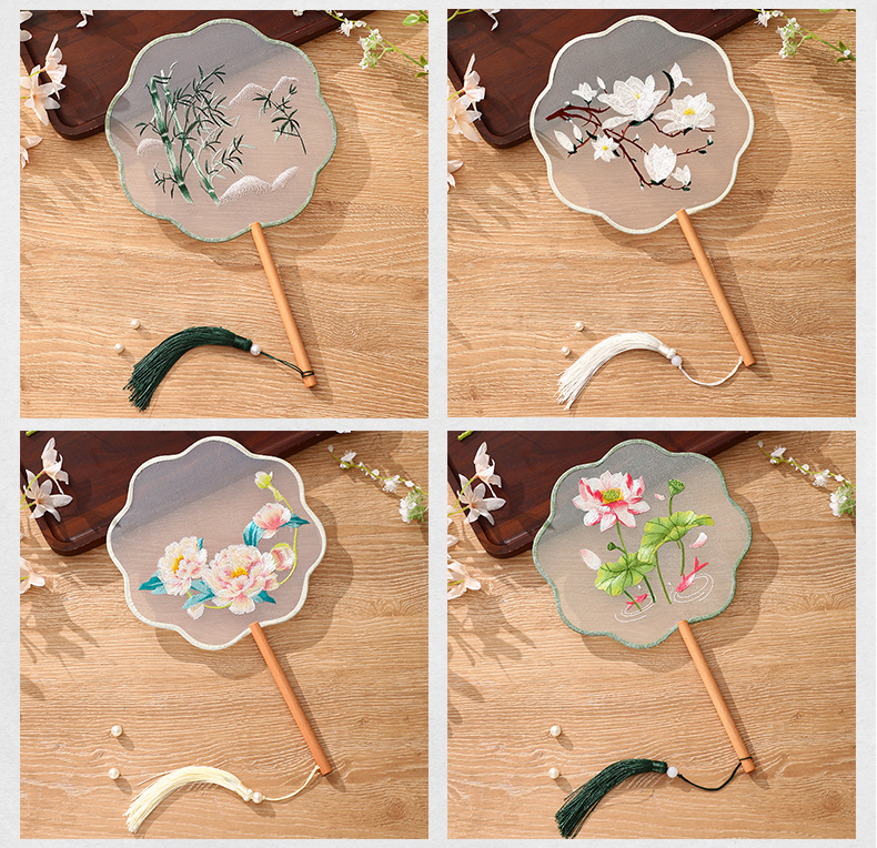 刺绣团扇古风跳舞扇子中国风汉服旗袍双面苏州绣儿童舞蹈圆扇专用详情21