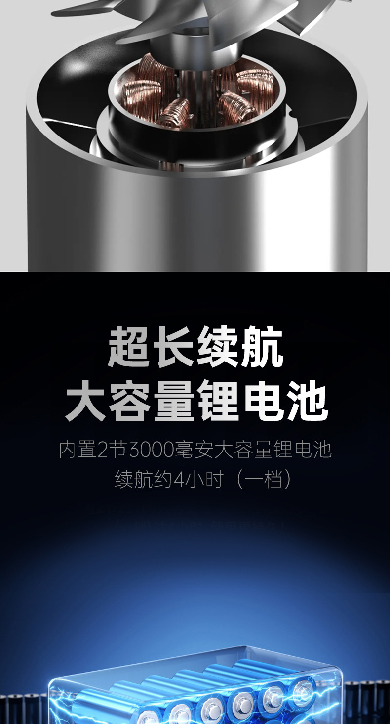 几寻 新款X5暴力户外手持迷你大风力高速涡轮风扇工业排风通风器野营便携吹风机详情5