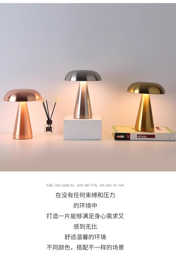 酒吧LED充电台灯美式复古桌灯清吧咖啡餐厅布艺触摸调光桌面夜灯详情14