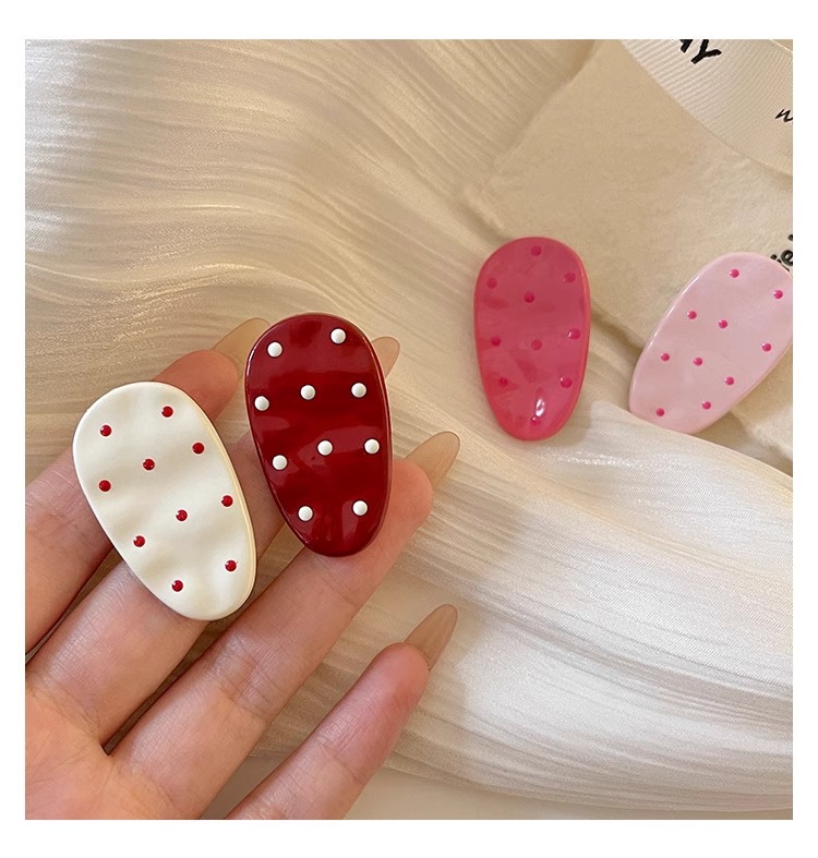 Korean-style polka dot bangs, small hair clips, sweet and cute girl, broken hair, duckbill clips, small forehead clips, headwear, side hair clips pic 12